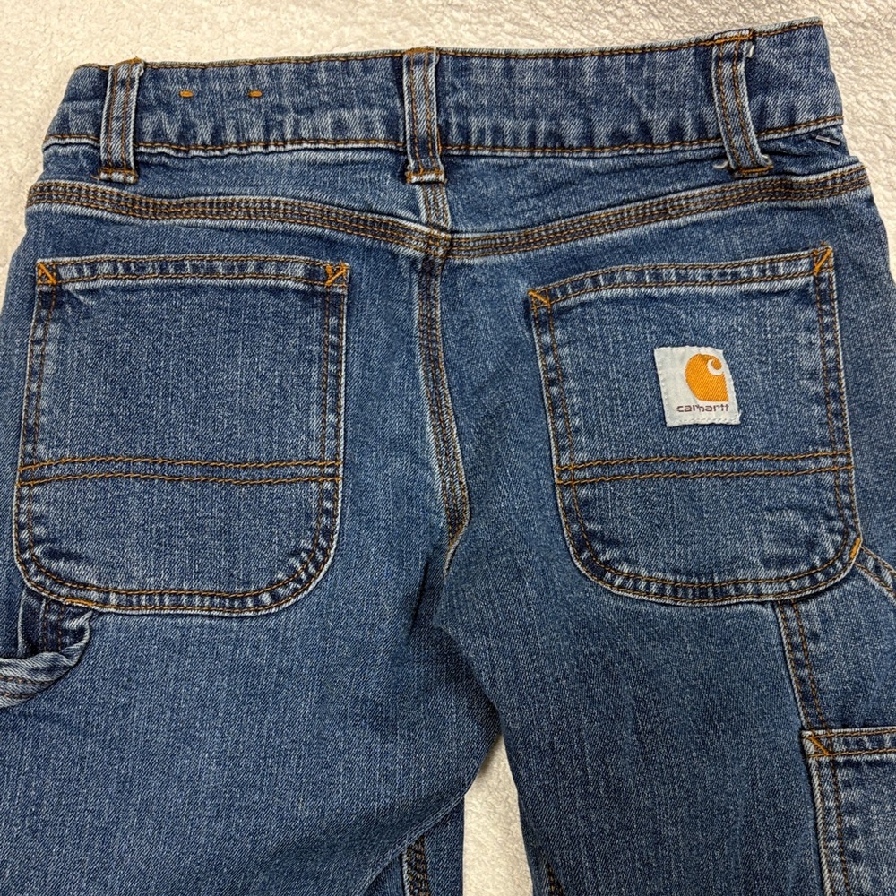 Carhartt Relaxed carpenter Fit Denim blue Jeans boys size 8 - Picture 2 of 9